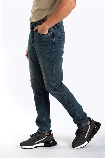 Jack Erkek Slım Dar Kesim Yüksek Bel Dar Paça Jean Pantolon Mavi
