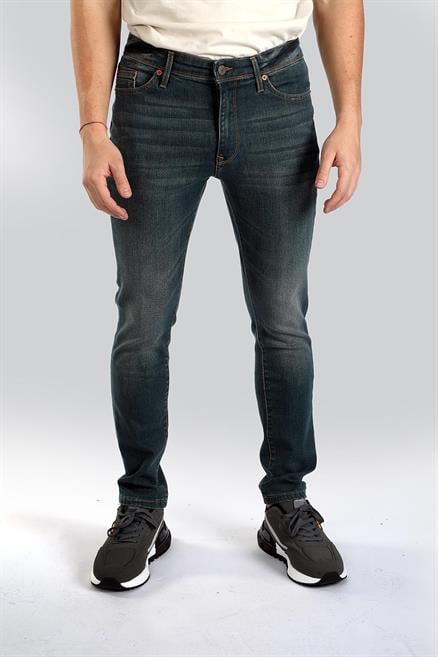 Jack Erkek Slım Dar Kesim Yüksek Bel Dar Paça Jean Pantolon Yeşil