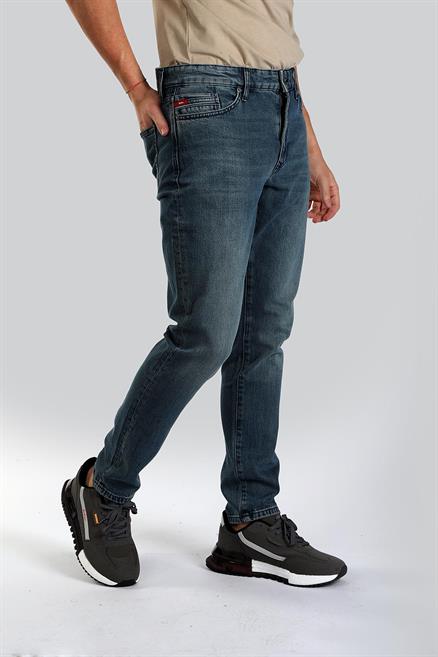 Jack Erkek Slım Dar Kesim Yüksek Bel Dar Paça Jean Pantolon Mavi