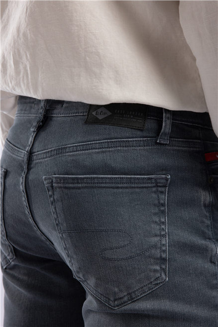 Jack Erkek Slım Dar Kesim Yüksek Bel Dar Paça Jean Pantolon Gri