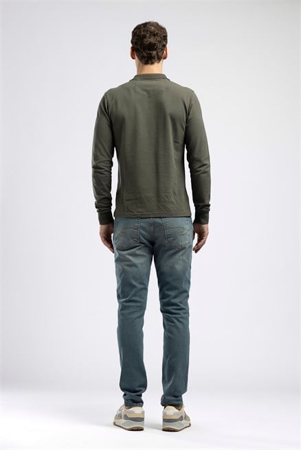 Jack Erkek Slim Fit Yüksek Bel Jean Yeşil 