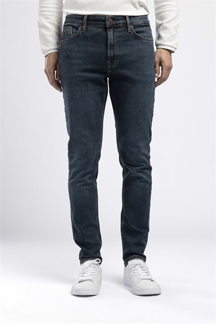 Jack Erkek Slim Yüksek Bel Dar Paça Jean Mavi