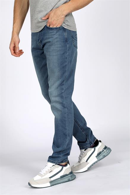 Jack Erkek Slım Dar Kesim Yüksek Bel Dar Paça Jean Pantolon Mavi