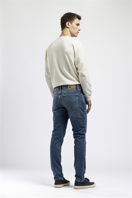 Jack Erkek Slim Yüksek Bel Dar Paça Jean Mavi
