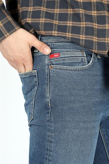 Jack Erkek Slım Dar Kesim Yüksek Bel Dar Paça Jean Pantolon Mavi