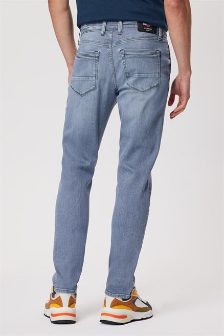 Jack Erkek Slım Dar Kesim Yüksek Bel Dar Paça Jean Pantolon Mavi