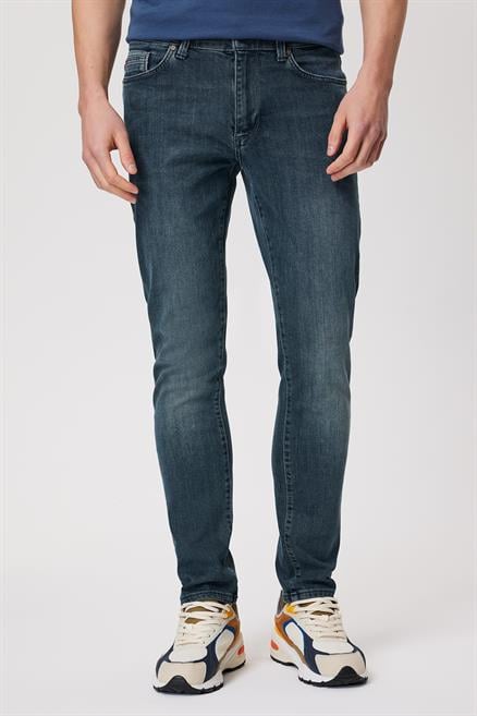 Jack Erkek Slım Dar Kesim Yüksek Bel Dar Paça Jean Pantolon Yeşil