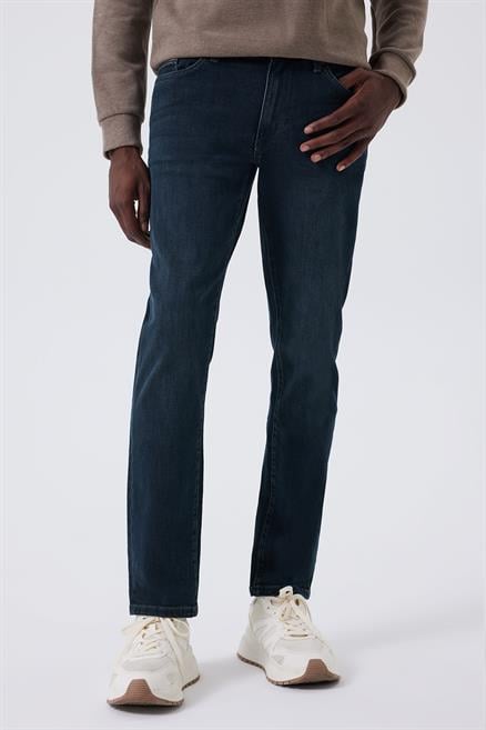 Jack Erkek Slım Dar Kesim Yüksek Bel Dar Paça Jean Pantolon Mavi