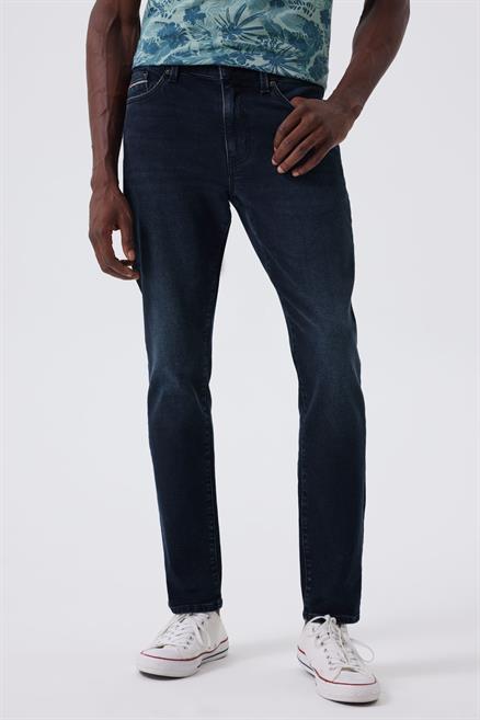 Jack Erkek Slım Dar Kesim Yüksek Bel Dar Paça Jean Pantolon Mavi