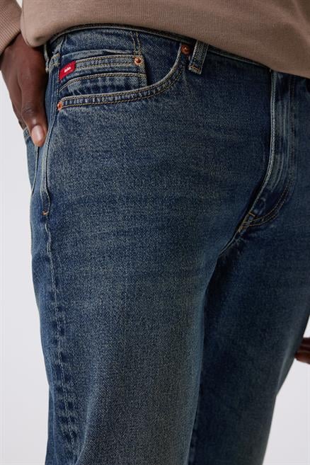 Jack Erkek Slım Dar Kesim Yüksek Bel Dar Paça Jean Pantolon Mavi