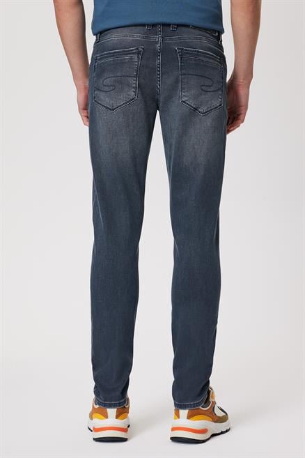 Jack Erkek Slım Dar Kesim Yüksek Bel Dar Paça Jean Pantolon Gri