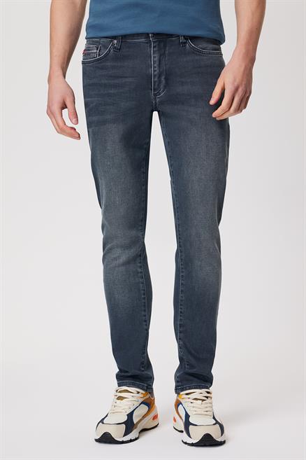 Jack Erkek Slım Dar Kesim Yüksek Bel Dar Paça Jean Pantolon Gri