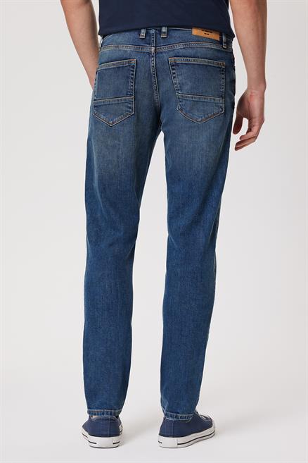 Jack Erkek Slım Dar Kesim Yüksek Bel Dar Paça Jean Pantolon Mavi