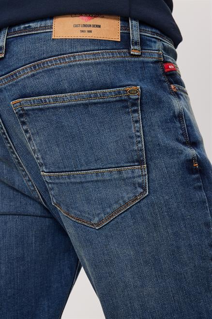Jack Erkek Slım Dar Kesim Yüksek Bel Dar Paça Jean Pantolon Mavi