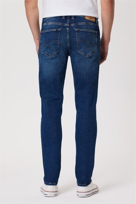 Jack Erkek Slım Dar Kesim Yüksek Bel Dar Paça Jean Pantolon Mavi