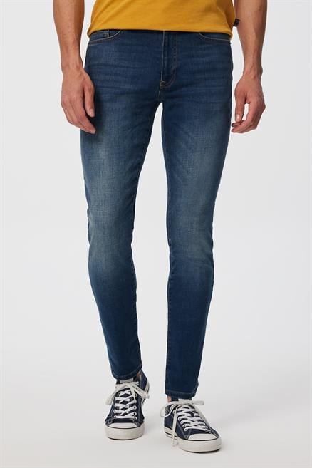 Jack Erkek Slım Dar Kesim Yüksek Bel Dar Paça Jean Pantolon Mavi