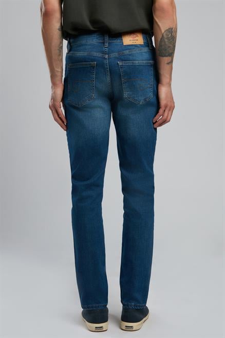 Jack Erkek Slım Dar Kesim Yüksek Bel Dar Paça Jean Pantolon Mavi