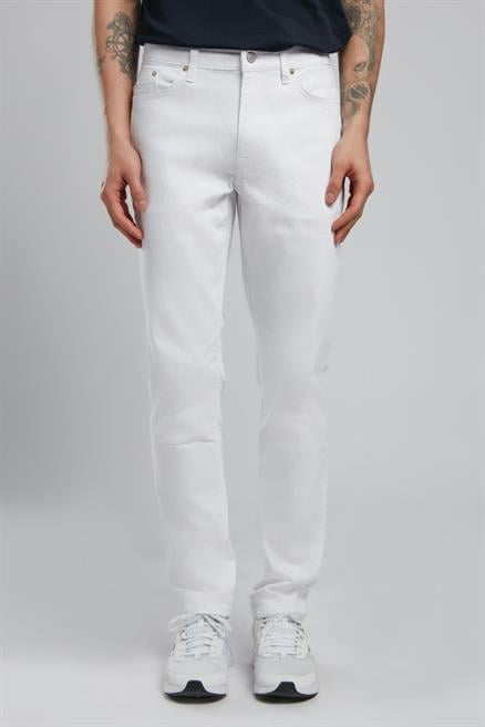 Jack Erkek Slım Dar Kesim Yüksek Bel Dar Paça Jean Pantolon Beyaz