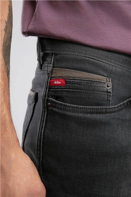 Jack Erkek Slım Dar Kesim Yüksek Bel Dar Paça Jean Pantolon Antrasit