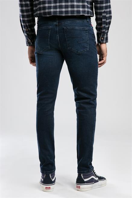 Jack Erkek Slım Dar Kesim Yüksek Bel Dar Paça Jean Pantolon Mavi