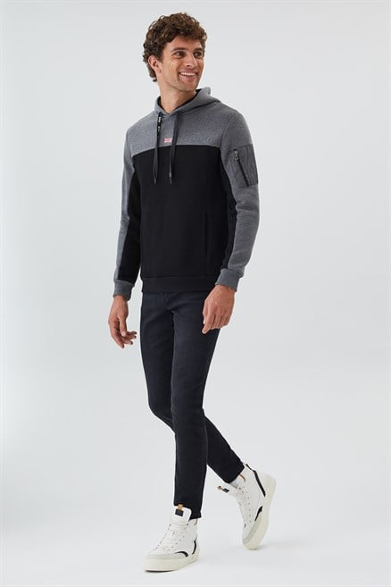 Jaden Erkek Kapüşonlu Sweatshırt Siyah