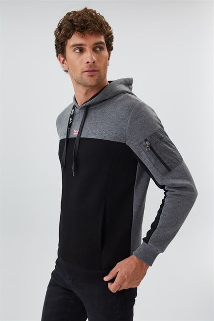 Jaden Erkek Kapüşonlu Sweatshırt Siyah