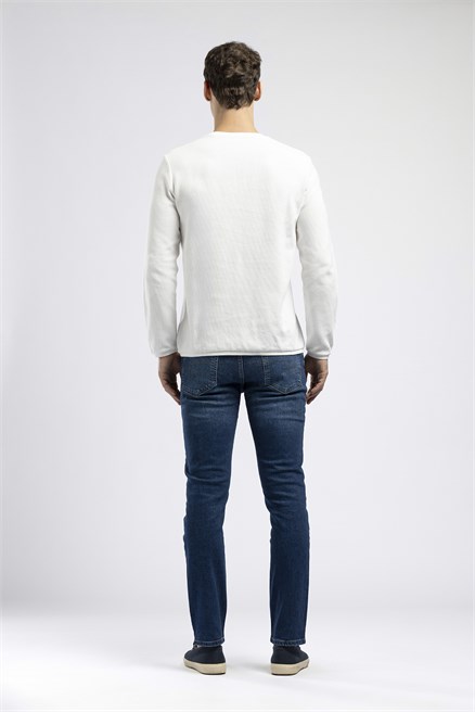 Jagger Erkek Slim Straight Normal Bel Dar Kesim Jean Mavi