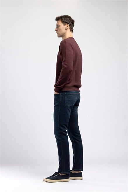 Jagger Erkek Slim Straight Normal Bel Dar Kesim Jean Mavi