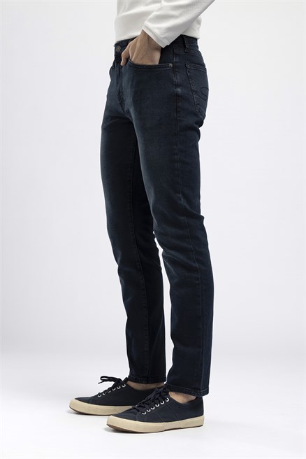 Jagger Erkek Slim Straight Normal Bel Dar Kesim Jean Lacivert