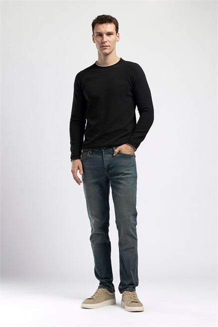 Jagger Erkek Slim Straight Tam Kalıp Jean Mavi