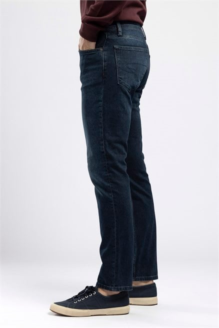 Jagger Erkek Slim Straight Normal Bel Dar Kesim Jean Mavi