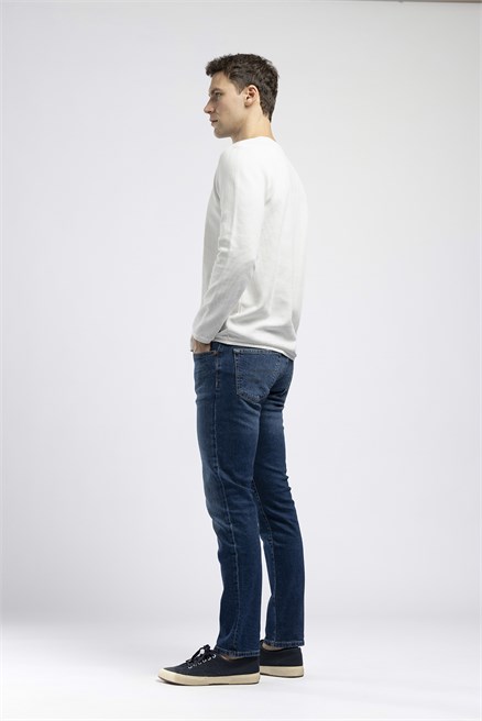 Jagger Erkek Slim Straight Normal Bel Dar Kesim Jean Mavi