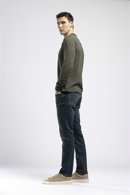 Jagger Erkek Slim Straight Jean Normal Bel Dar Kesim Jean Mavi