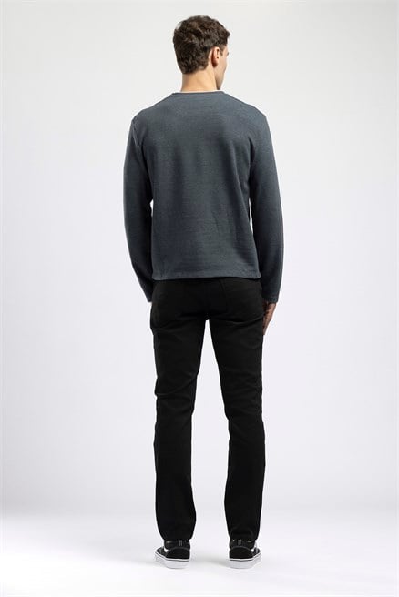 Jagger Erkek Slim Straight Normal Bel Dar Kesim Jean Siyah