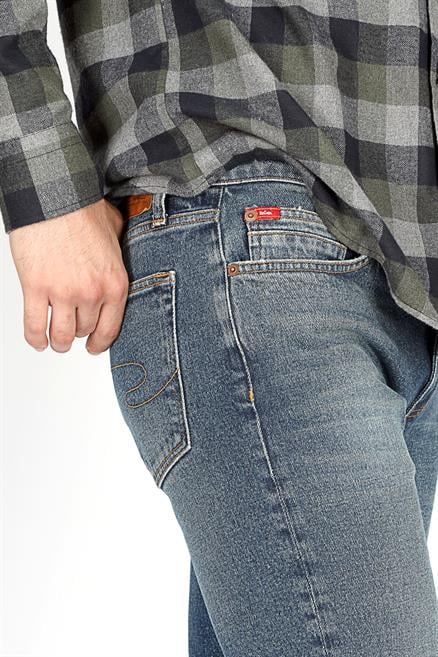 Jagger Erkek Slım Straıght Dar Kesim Normal Bel Düz Paça Jean Pantolon Mavi