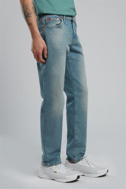 Jagger Erkek Slım Straıght Dar Kesim Normal Bel Düz Paça Jean Pantolon Mavi