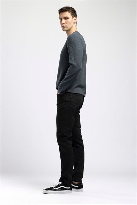 Jagger Erkek Slim Straight Normal Bel Dar Kesim Jean Siyah
