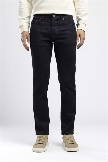 Jagger Erkek Slim Straight Jean Normal Bel Dar Kesim Jean Lacivert