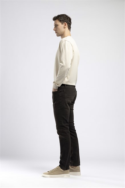 Jagger Erkek Slim Straight Normal Bel Dar Kesim Jean Kahverengi