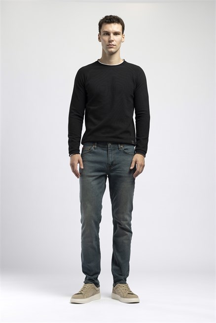 Jagger Erkek Slim Straight Tam Kalıp Jean Mavi