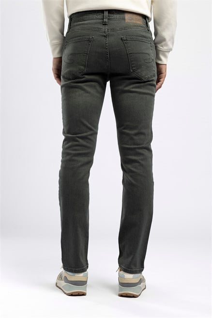 Jagger Erkek Slim Straight Normal Bel Dar Kesim Jean Gri