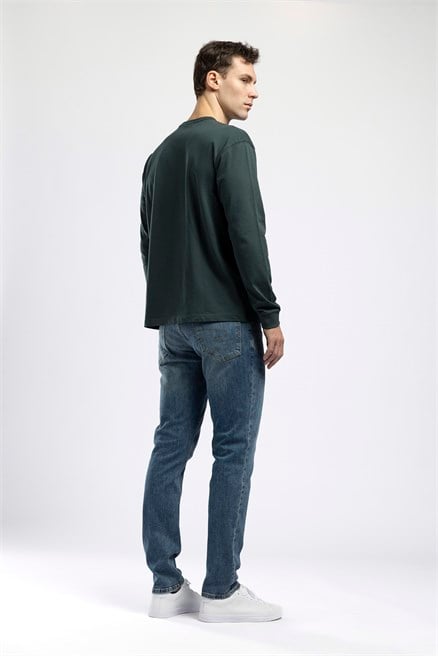 Jagger Erkek Slim Straight Jean Normal Bel Dar Kesim Jean Mavi