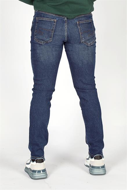 Jagger Erkek Slım Straıght Dar Kesim Normal Bel Düz Paça Jean Pantolon Mavi