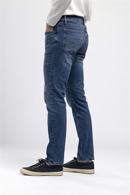 Jagger Erkek Slim Straight Normal Bel Dar Kesim Jean Mavi