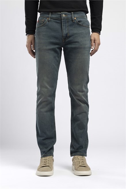 Jagger Erkek Slim Straight Tam Kalıp Jean Mavi