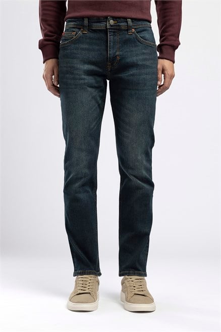 Jagger Premium Erkek Slim Straight Jean Koyu  Mavi