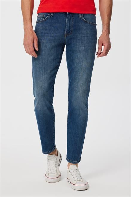 Jagger Erkek Slım Straıght Dar Kesim Normal Bel Düz Paça Jean Pantolon Mavi