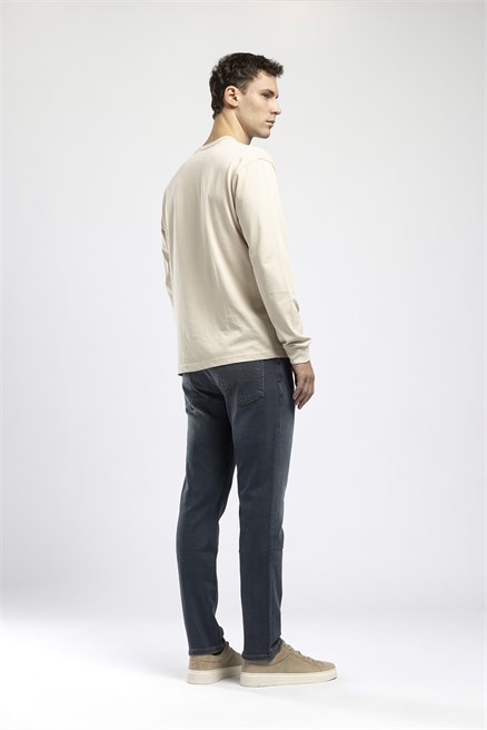 Jagger Erkek Slim Straight Normal Bel Dar Kesim Jean Mavi