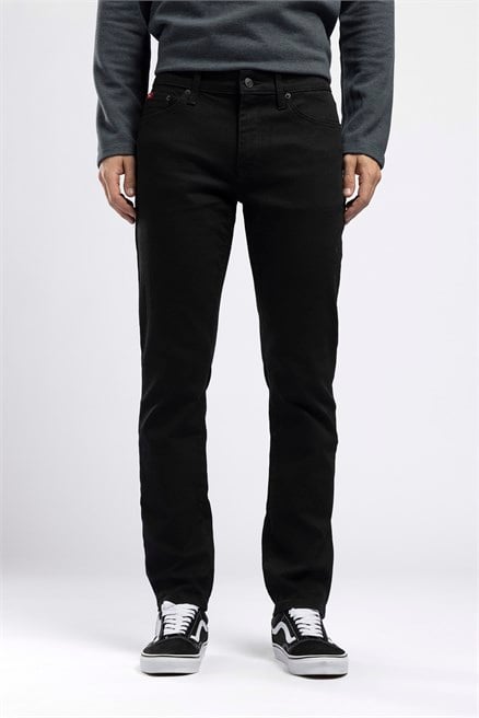 Jagger Erkek Slim Straight Normal Bel Dar Kesim Jean Siyah