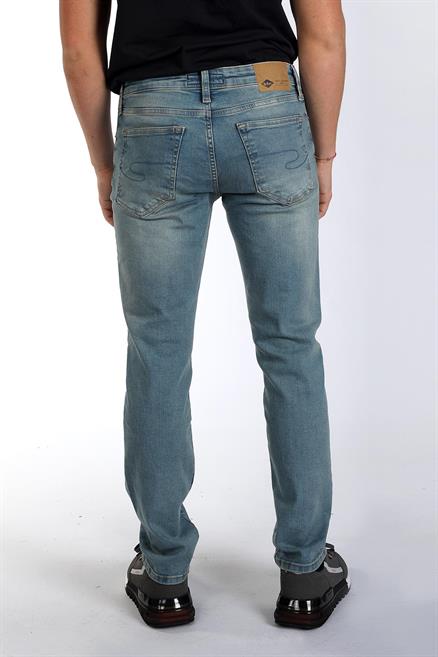 Jagger Erkek Slım Straıght Dar Kesim Normal Bel Düz Paça Jean Pantolon Mavi